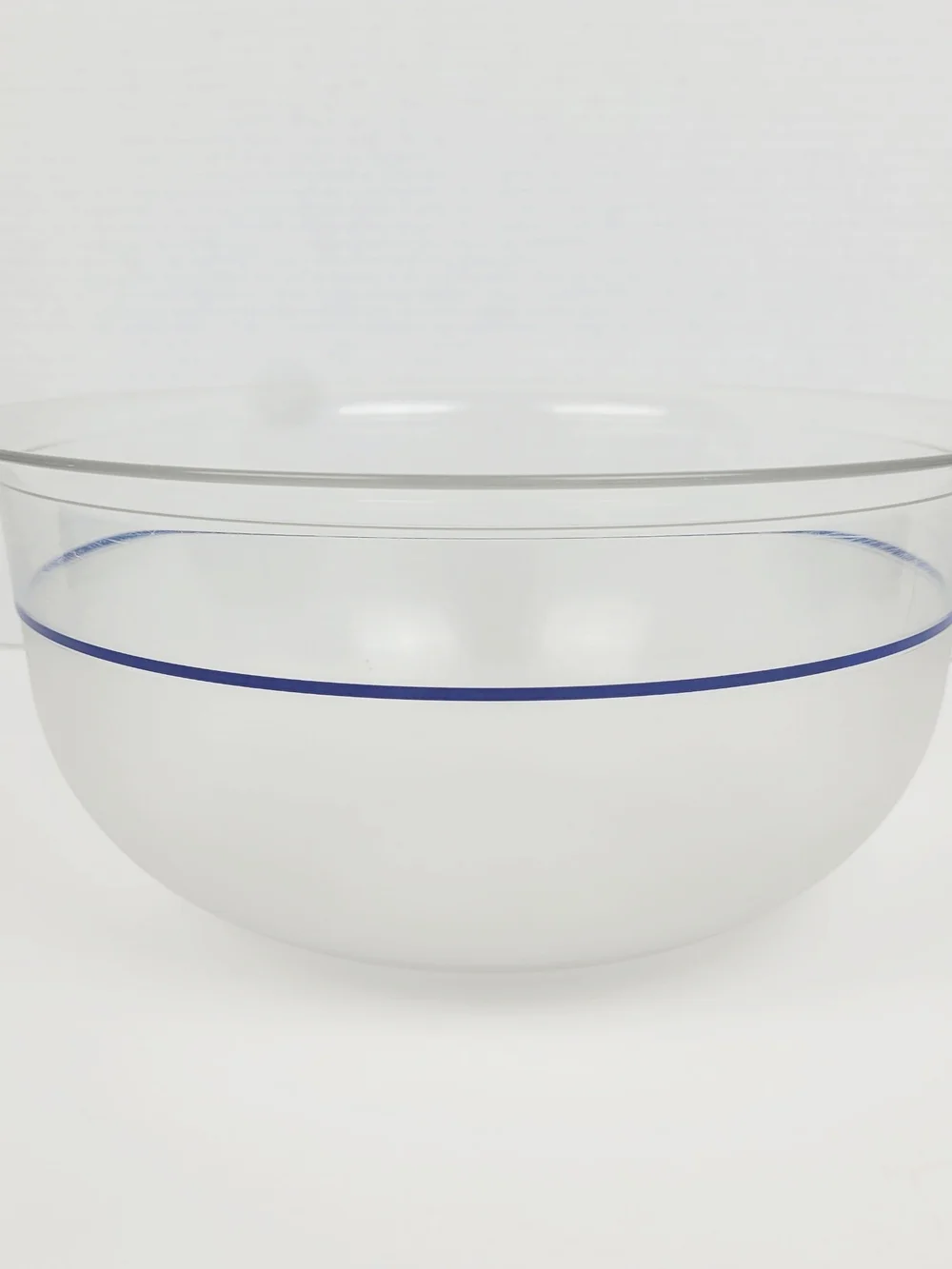 Tupperware 2217B Acrylic Preludio Bowl Clear Blue Stripe 3.5L/4 Qt w/Lid 2676A